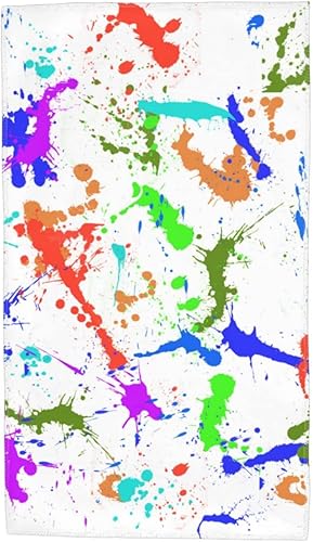 Miniatura 9 de Mlnhy Toallas de mano coloridas de pintura artística, suaves y de secado rápido, toalla de baño agradable al tacto y absorbente, adecuada para baño,