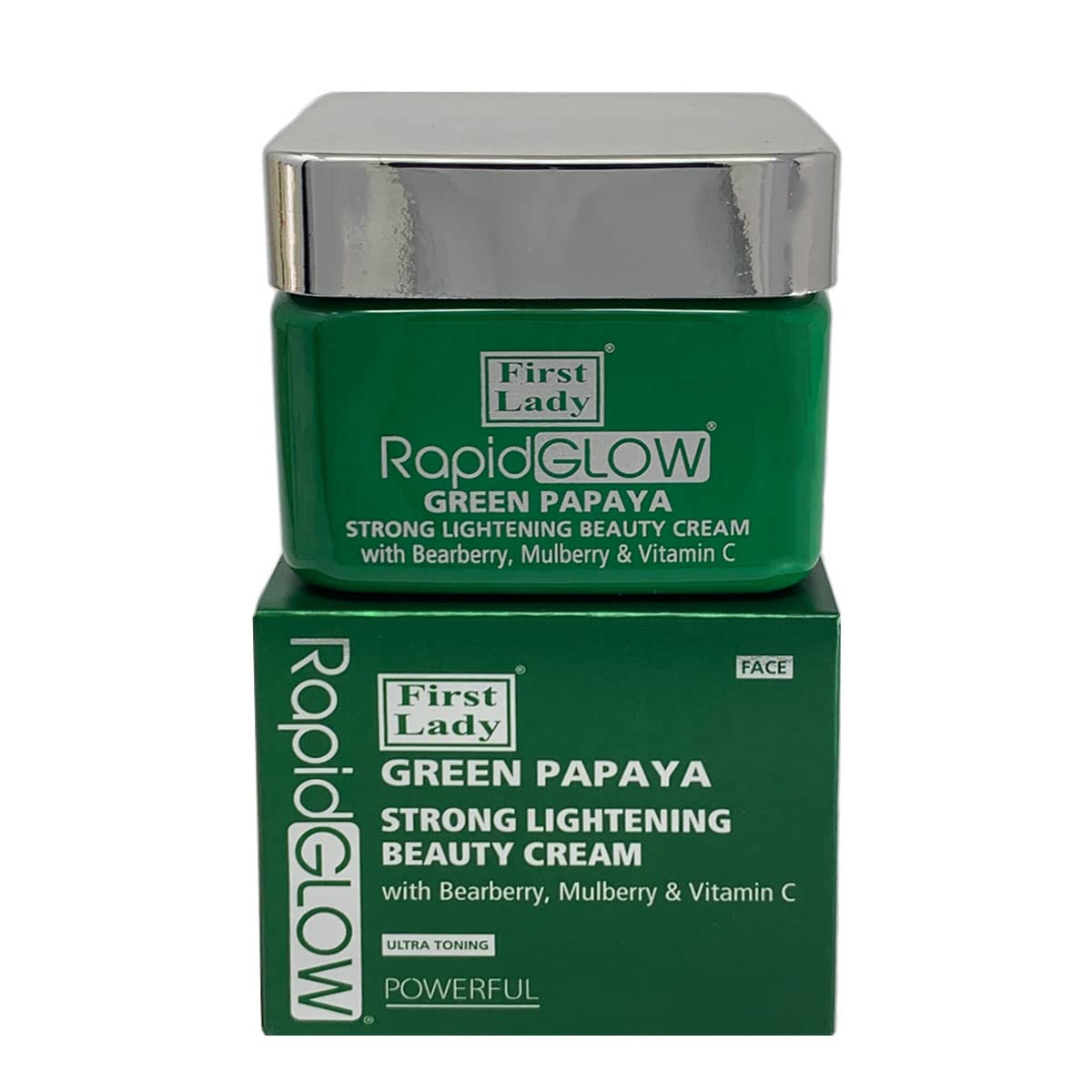 Green Papaya Face Cream – Brightening Moisturiser for Dark Spots & Hyperpigmentation with Kojic Acid, Vitamin C, Bearberry & Mulberry – Face & Neck Cream 250ml