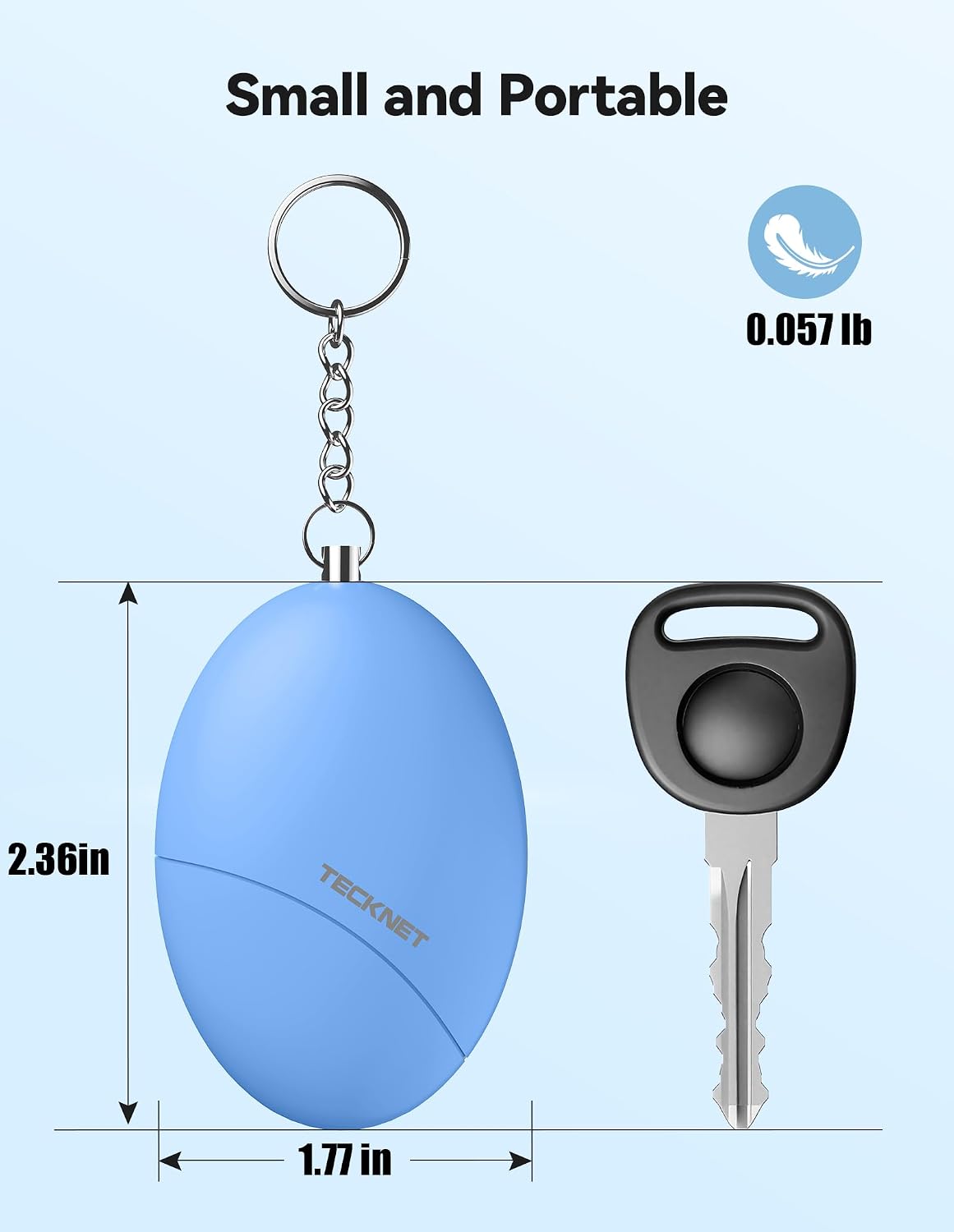 TECKNET Personal Safety Alarm Keychain 140dB Travel Safe Waterproof image 3