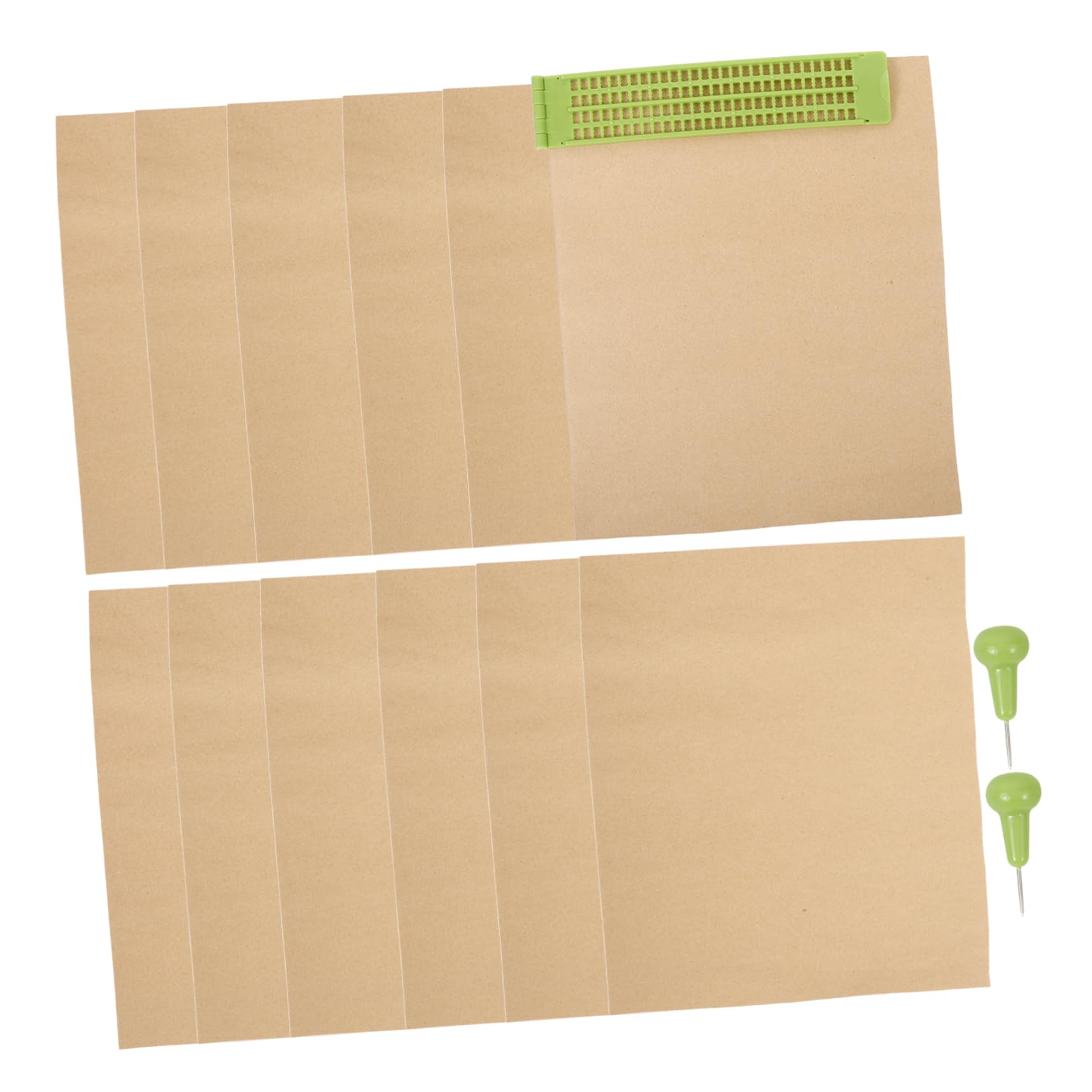 KOMBIUDA 1 Set Braille Board Braille Writing Paper Braille Educational Tool Braille Writing Plate Handwriting Paper Blind People Gadgets Braille Alphabet Board Braille Writing Metal