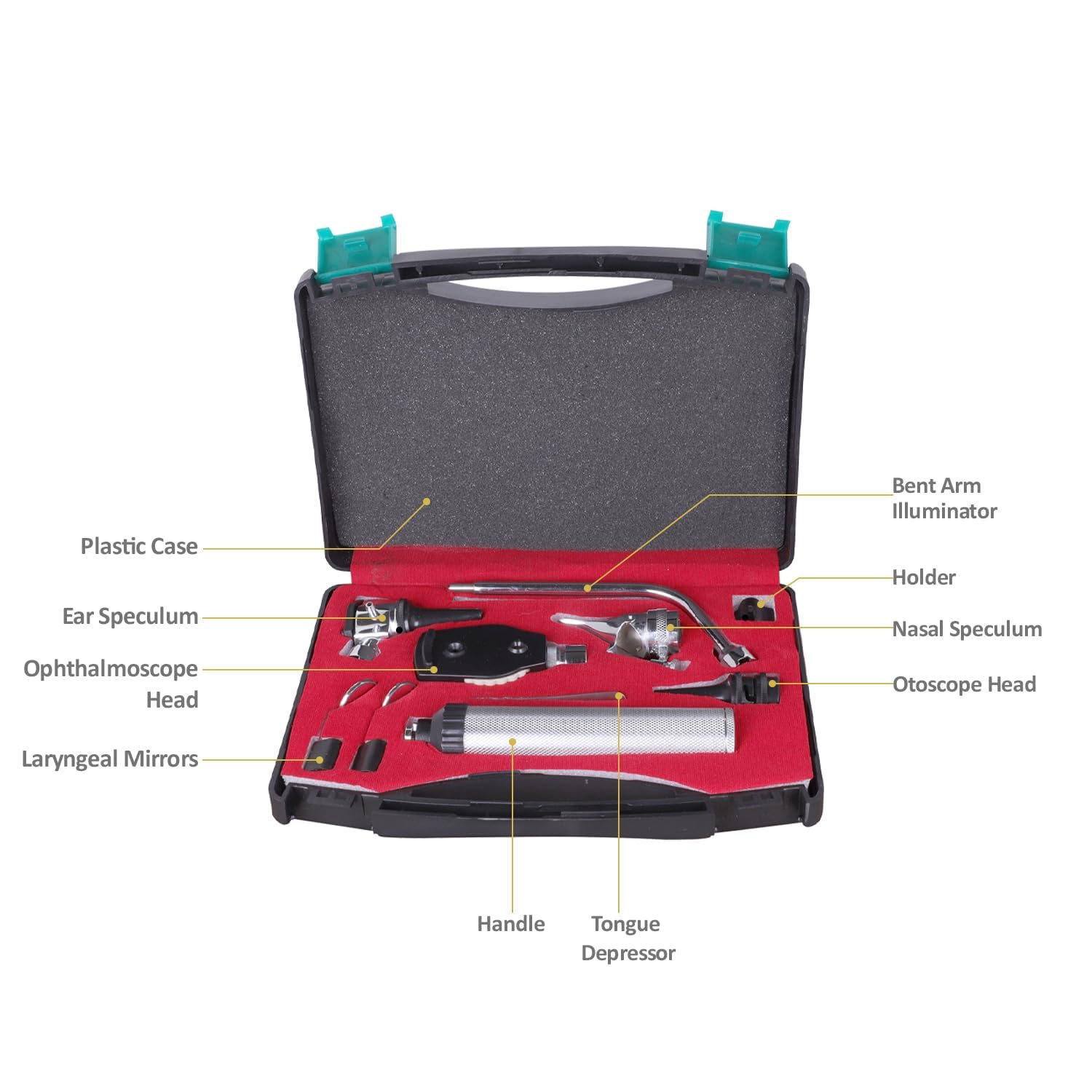 ENT Diagnostic Complete Set with Opthalmoscope & Otoscope | Otorhinolaryngology ENT Stainless Steel Equipments Set Ophthalmoscope + Otoscope) (Black) - Image 5 thumbnail