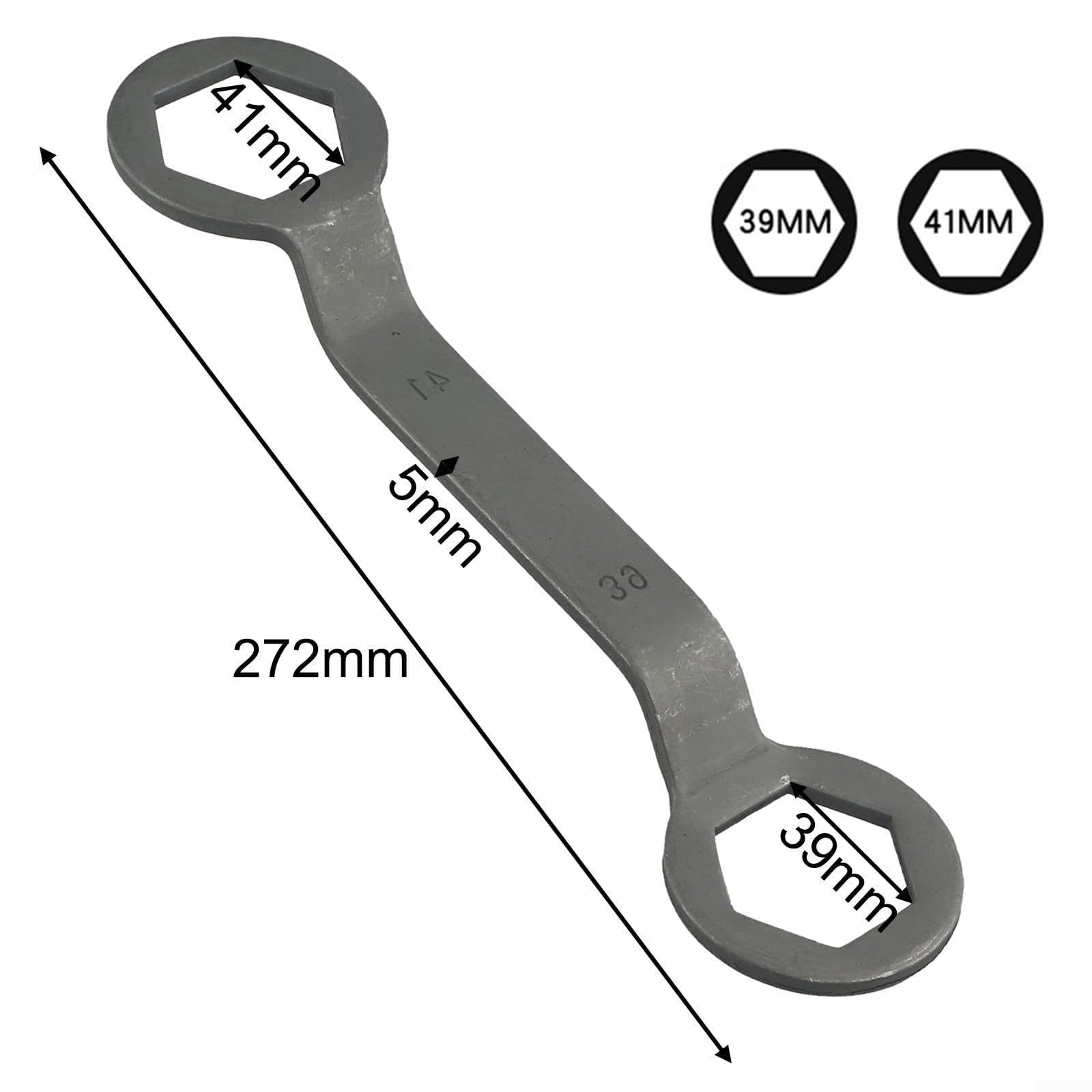 Chiave a doppia testa per rimozione frizione, 39 mm, 41 mm, strumento per dado esagonale per puleggia, per scooter e moto da 125 cc, strumento manuale realizzato in acciaio