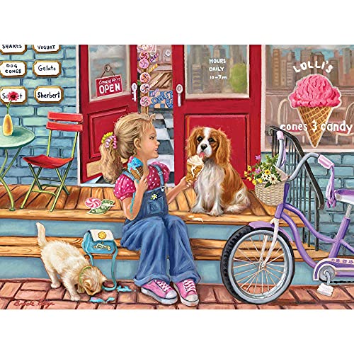 Rompecabezas de 300 piezas para adultos 'Pay Day Cones' de Bits and Pieces, ilustración veraniega de Brooke Faulder, tamaño final 18" x 24" miniatura 2