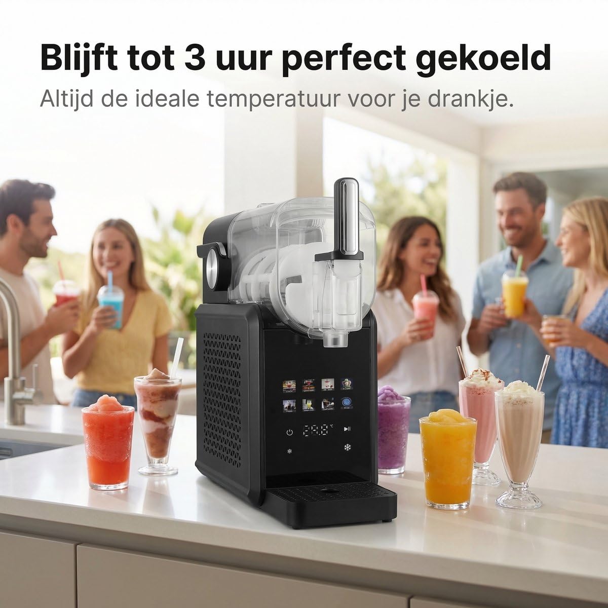 Machine à granités Lugia Arctic – Machine à Slush Puppies – 1,8 L – 7 programmes – Milkshakes, frappés, cocktails glacés et smoothies – Machine à glace – Autonettoyante – 200 W