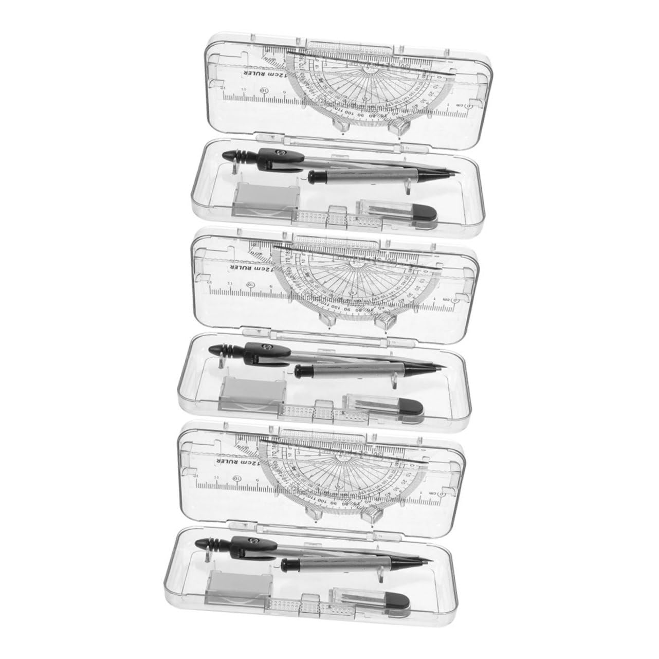 15 Boîtes Kit de Complet Boîtes Compas de Dessin avec Règle Rapporteur et Set de Traçage pour Étudiants Architectes et