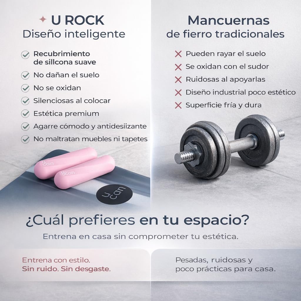 U Rock pesi in silicone 1 e 2 kg eleganti comodi morbidi