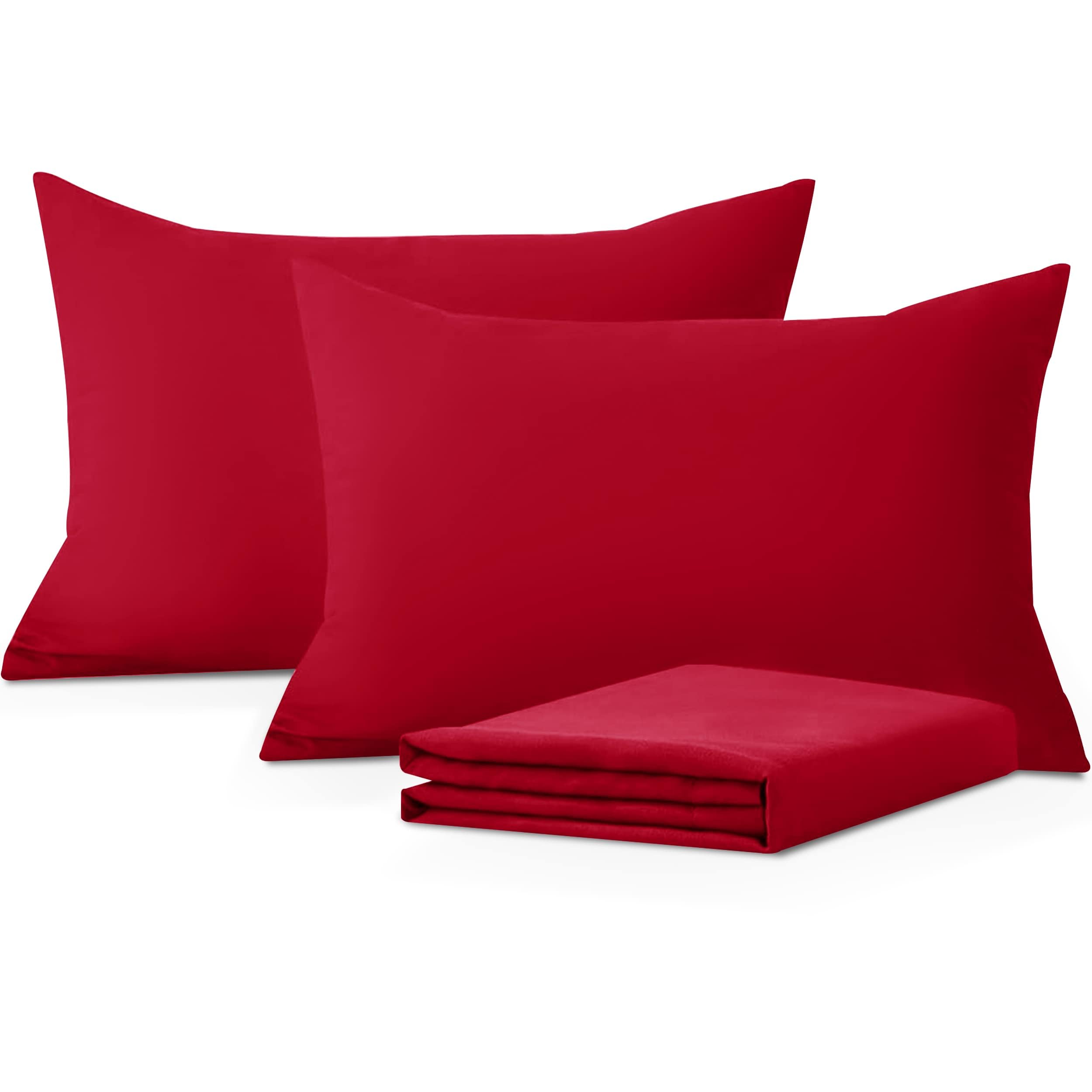 Moonlight Bedding Pillow Cases 4 Pack – Red Pillowcases Envelope Closure Super Soft Brushed Microfiber Standard House Wife Pillow Covers, (50 X 75 CM)