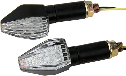 Miniatura 2 de MotorToGo Indicadores de giro LED negros para motocicleta, intermitentes, luces intermitentes compatibles con Kawasaki Ninja H2R 2016