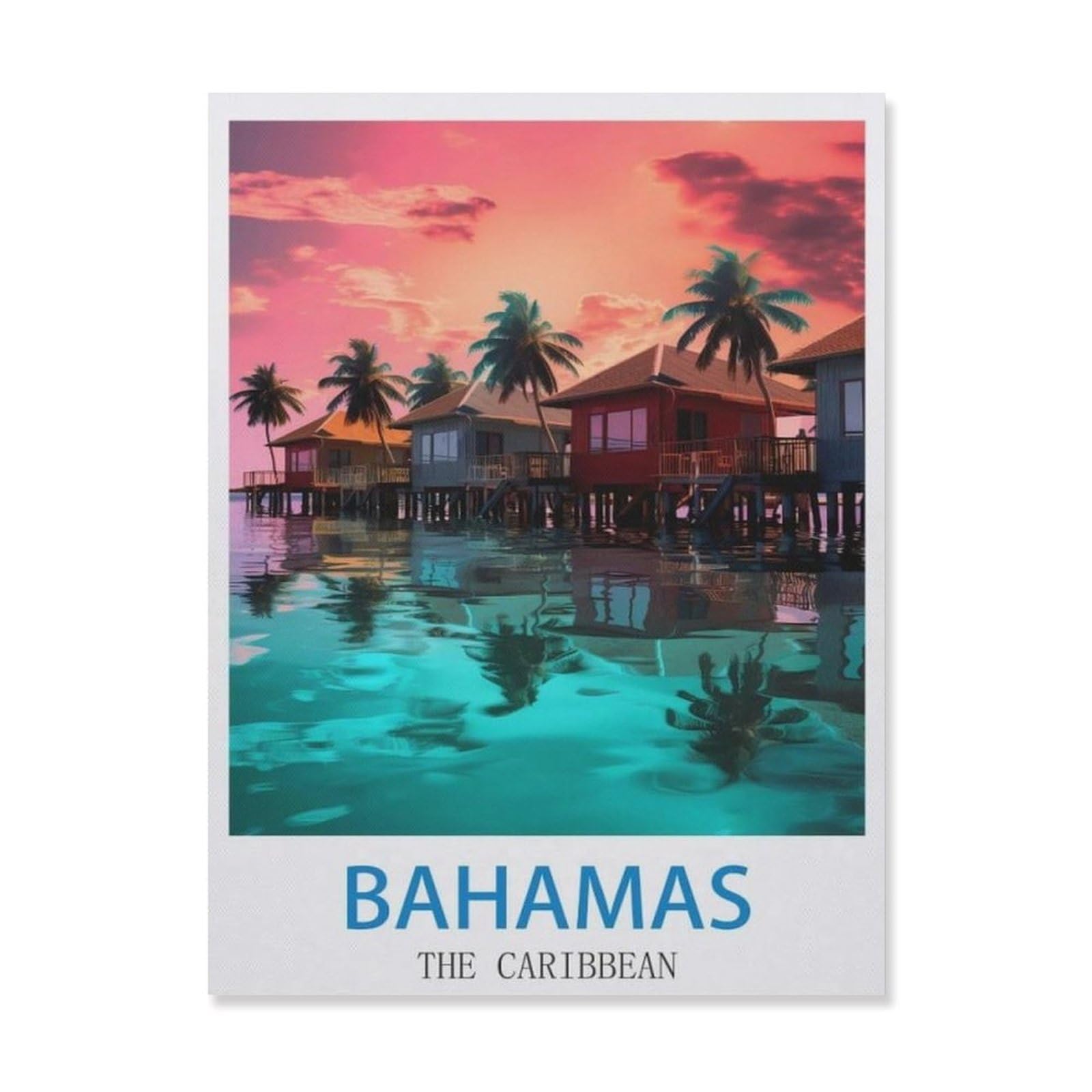 Tin Sign，Bahamas The Caribbean，Retro Plaque Vintage Iron Painting Decor Funny Hanging Crafts for Office Bedroom Living Room Club(30x40cm）12x16 inch-EG1