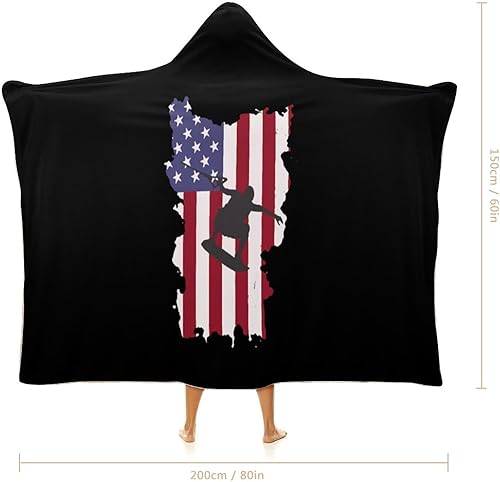 Miniatura 2 de Manta con capucha de la bandera de Estados Unidos, manta con capucha para mujeres y hombres