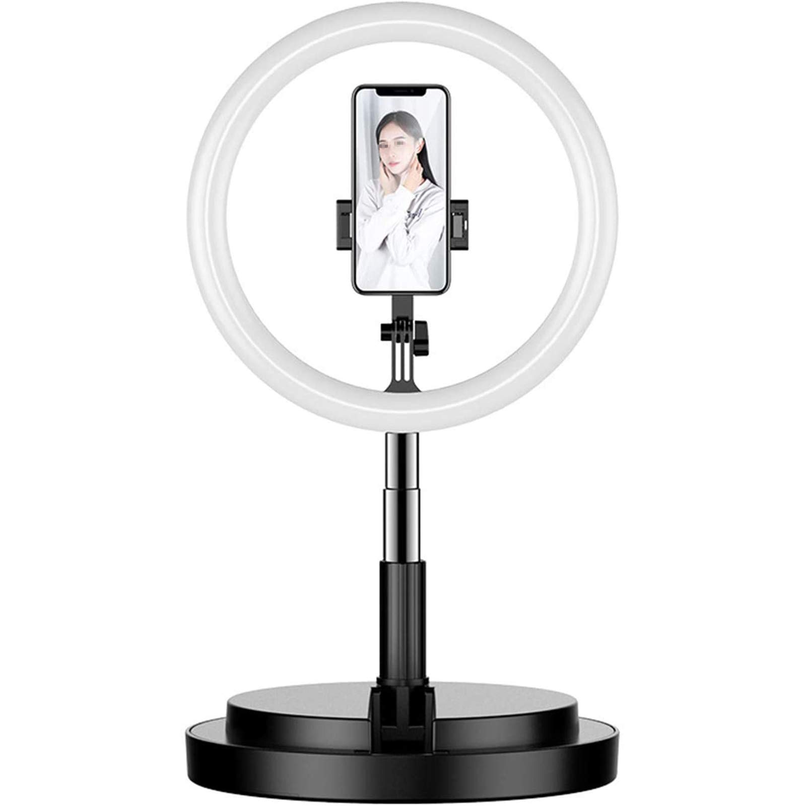 Luce ad Anello LED Pieghevole, 3 modalità Colore Luce per Selfie Trucco Luce Dimmerabile 15 Colori RGB 9 modalità Dinamiche per Youtube, TIK Tok, Fotografia,Nero