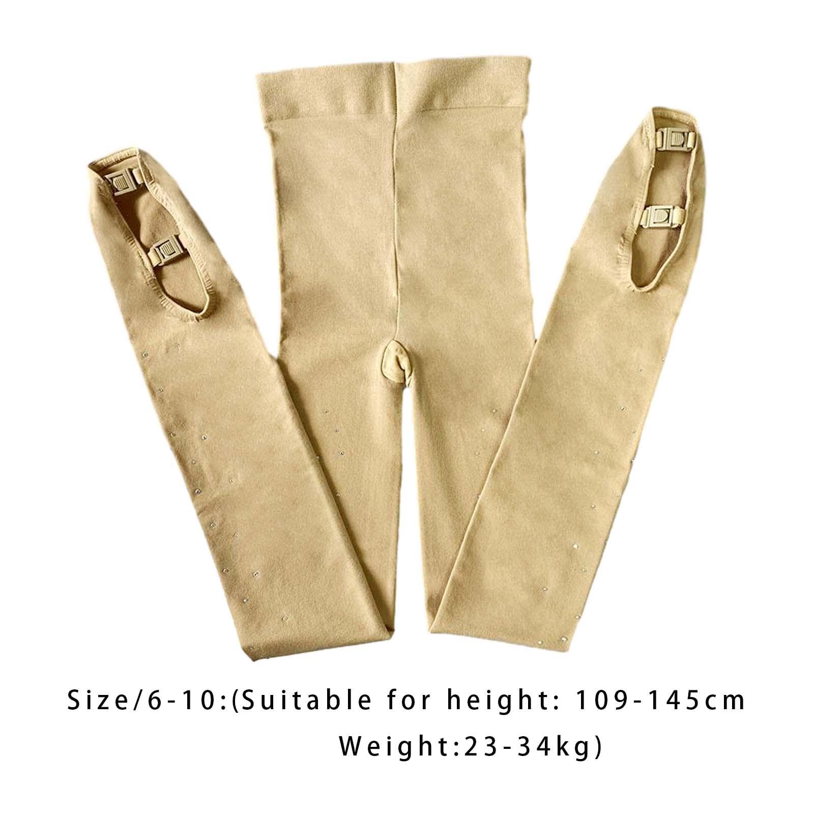 LOVIVER Collant per stivali da pattinaggio sul ghiaccio, pantaloni collant da pattinaggio artistico, leggings lunghi caldi elasticizzati, collant da