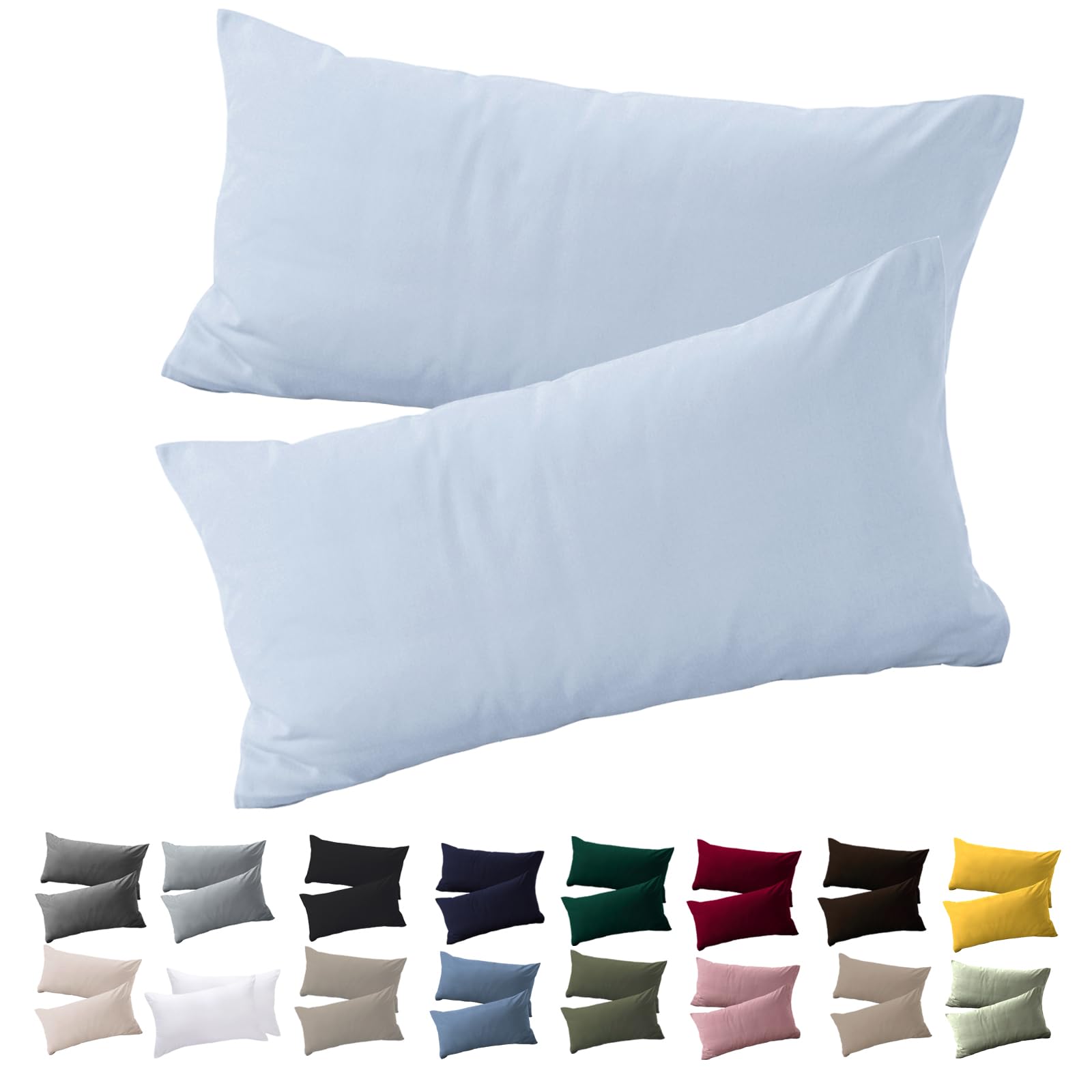 Soifox 2er Set Kissenbezug Mikrofaser weich und angenehm bügelfrei & knitterfrei