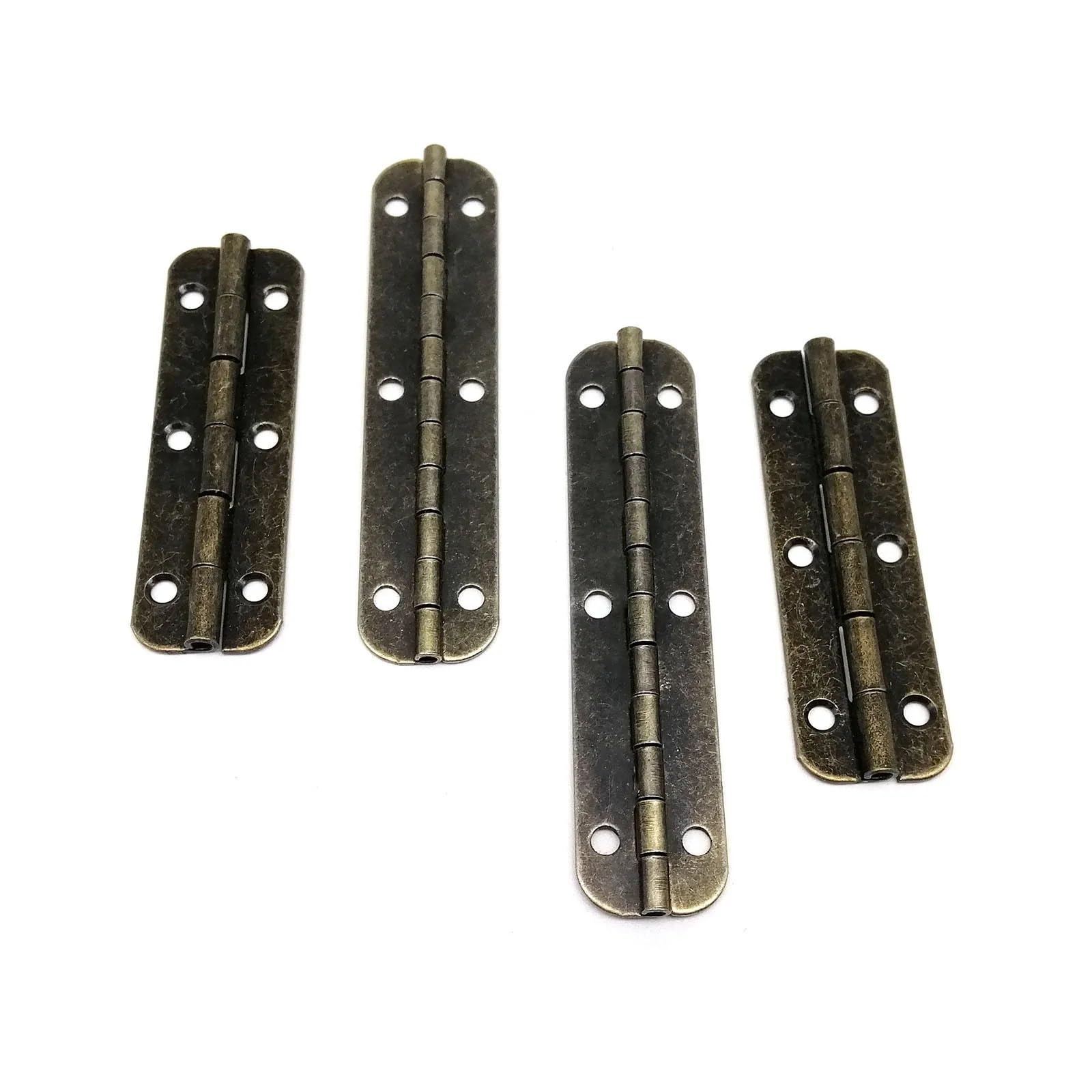 Rmwkrmogrf 65X15mm Antique Brass Vintage Wooden Box Case Lengthened Long Hinge With 6 Screws 12Pcs(65X15mm)