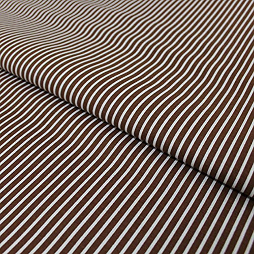 Stoff Braun Weiß Gestreift Baumwolle – Streifen Stoff Meterware 145 cm...