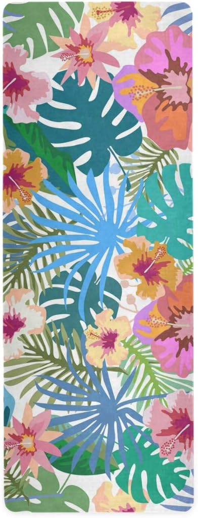 Alaza Floreale con Tappetino Yoga Colibrì Tappetino da Viaggio Antiscivolo da 1 mm, Tappetino da Viaggio Pieghevole per Uomo Donna Ragazze 71x26 pollici