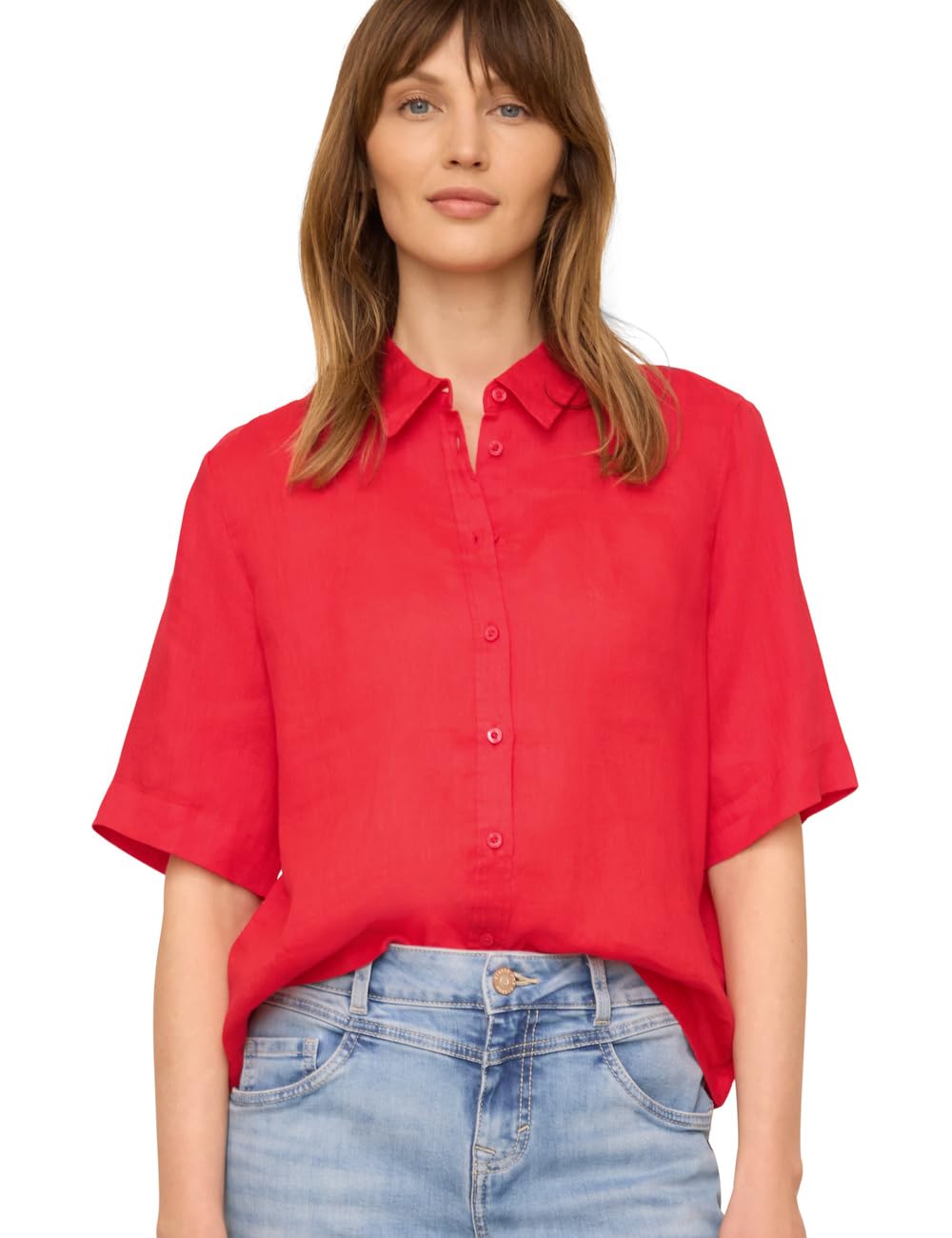 Street One Studio Kurzarm Hemdbluse aus Leinen