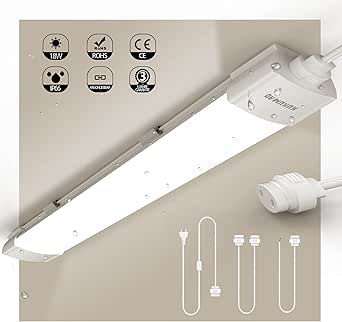 Letlit LED Kelderlamp, 18W 1500LM Ovale Muur Plafondlamp, IP54 Waterdicht Vochtig Licht, Neutraal Wit 4000K Buitenbadkamerlamp Garage Gang Kelder Werkplaats
