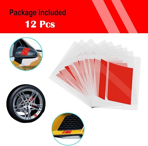 Miniatura 2 de Paquete de 12 calcomanías reflectantes para llantas de rueda, calcomanías reflectantes para automóvil, calcomanías impermeables para llantas de 18 a