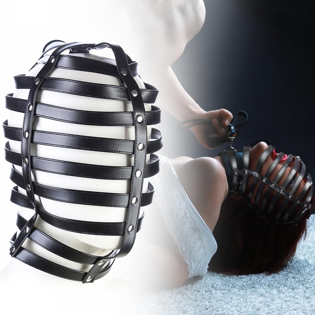 SXOVO Capucha BDSM Mascara de SM Transpirable Mascara Sexy para Esclava Fetiche Cosplay Bondage BDSM Juguetes Eróticos para Pareja Sexuales