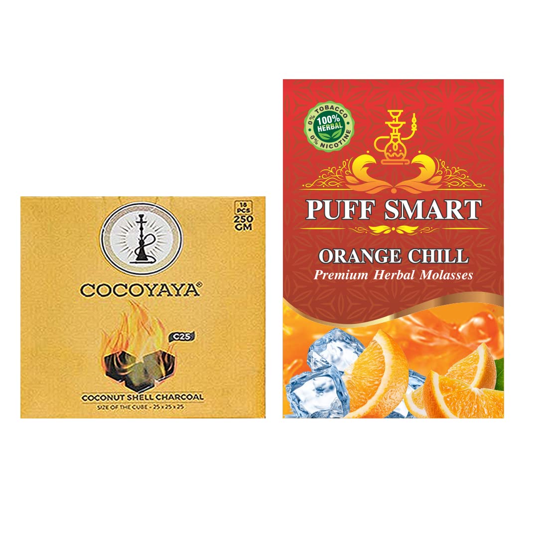 PUFF SMART Premium Herbal Flavor Orange Chill With Coconut Charcoal_250g Combo (100% Tobacco And Nicotine Free)-image-21