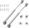 Bohaner 40N Gas Struts, 2Pcs Cabinet Door Hinges Lift Up Spring Flap Gas Strut Support Stay Bar Kitchen Cupboard Box 200N Pressure Silver 40N