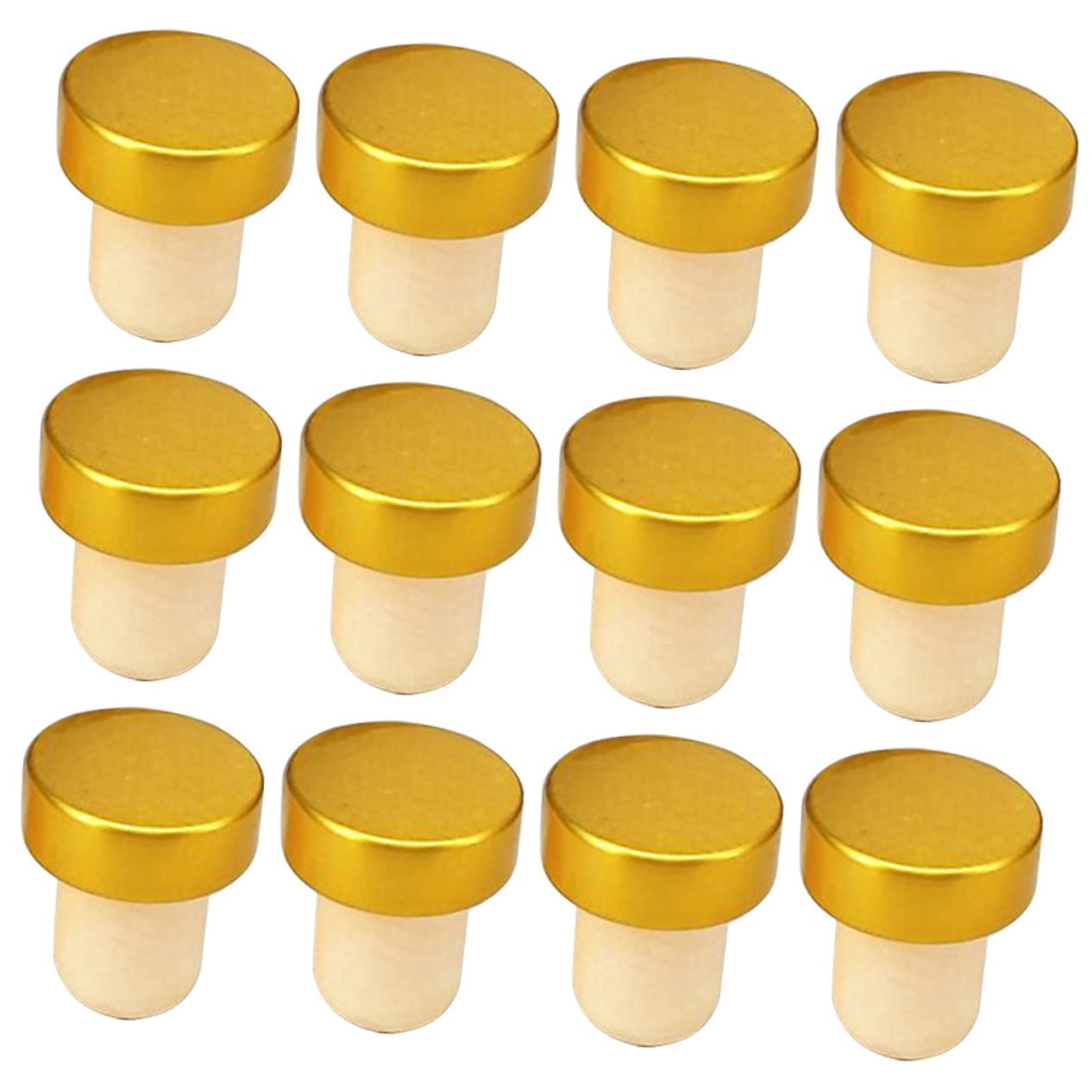 STOBAZA 12pcs Wood Wine Sealer Corks for Wine Bottles T-shape Bottle Stoppers Aluminum Wood Material Seal Freshness