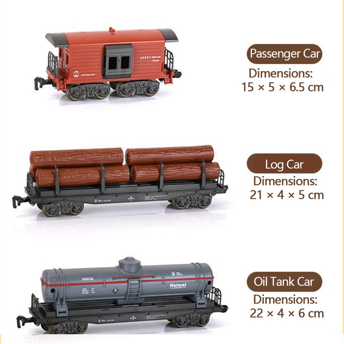 Set di treni radiocomandati, modello di treno natalizio con carrozza e binario lungo, ottimo regalo STEM e decorazioni da scrivania per adolescenti e adulti (modello 62904B)