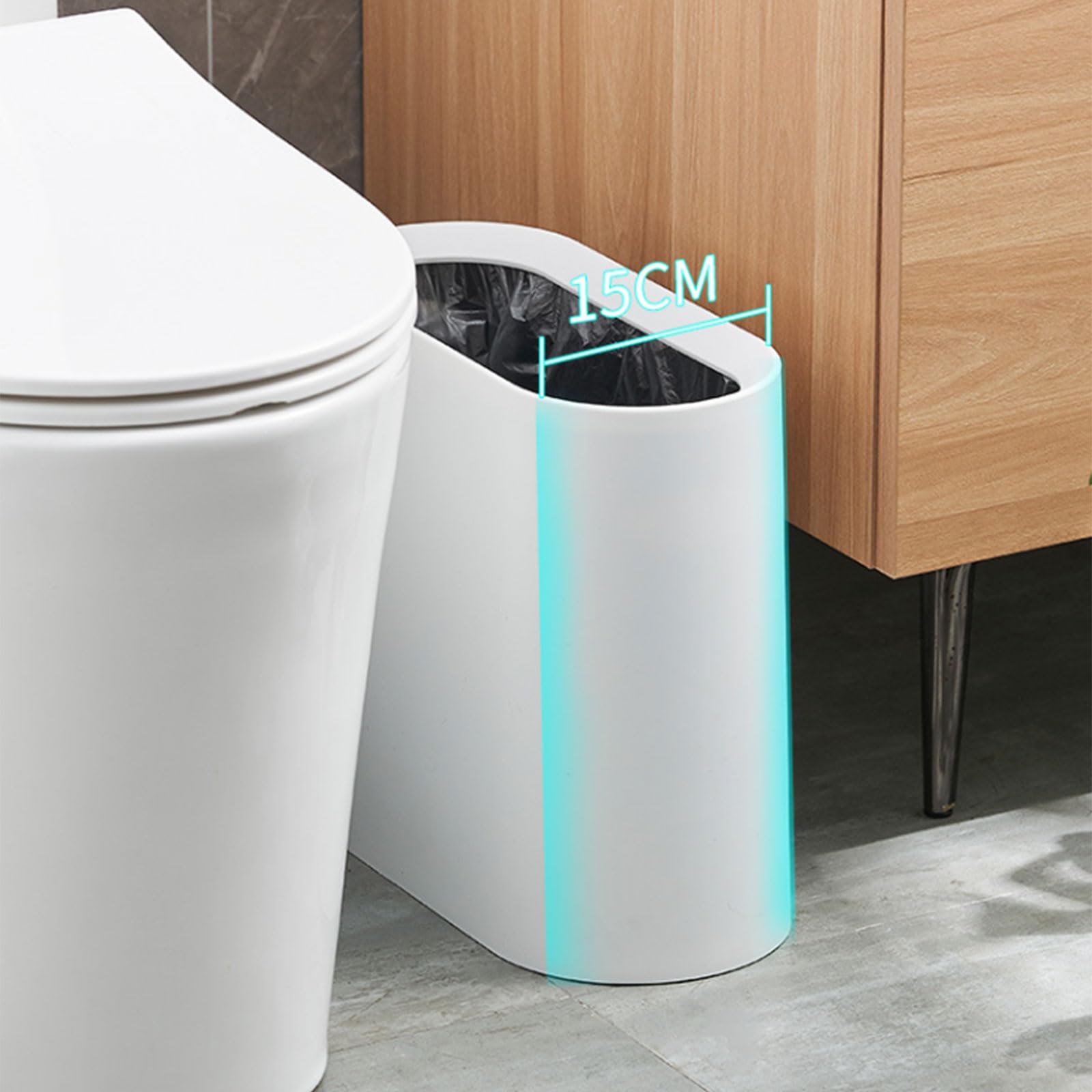 Bote de Basura de Color Moderno para Espacios pequeños en Apartamentos y baños, Bote de Basura de Cocina para decoración de la Oficina en hogar, Bote de Basura de Lugar Apretado