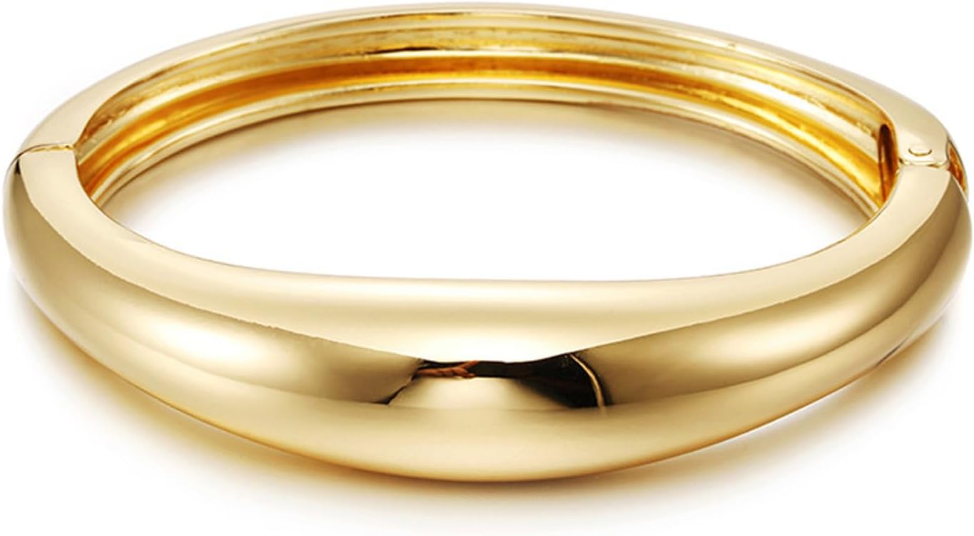 Gold Chunky Bangle Bracelets for Women Silver Stylish Open Cuff Bangle Bracelet Minimalist Thick Cuff Wrist Jewelry
