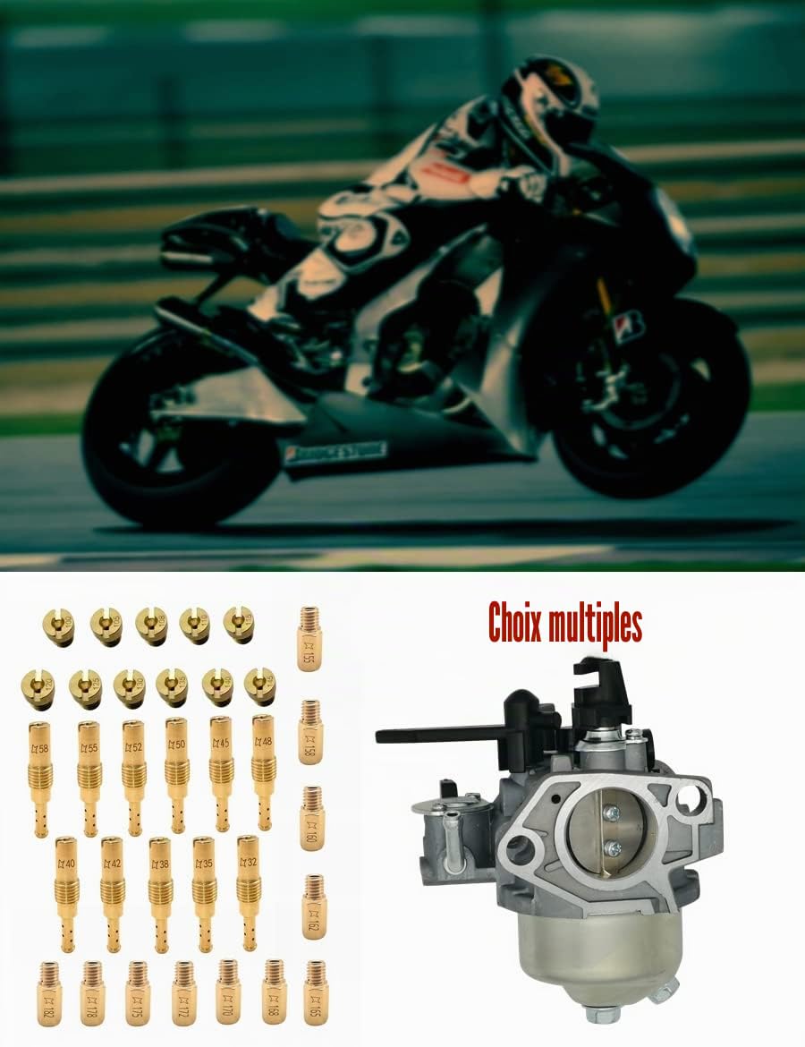 YAMAKATO 33 pièces Gicleurs de Carburateur Gicleur Principal N424-21 | et Gicleur Ralenti Lent pour Mikuni Keihin PWK OKO CVK KOSO PE PWM Gicleurs de Carburateur Jeu de 99101-393 99101-357