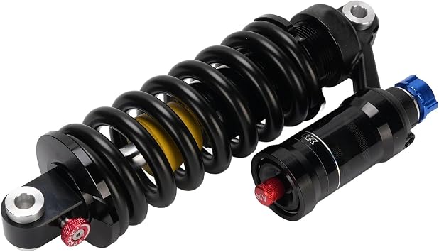 Luocute Downhill Mountain Bike Rear Shock, Aluminum Alloy Material Lightweight Design Bike Rear Suspension Hydraulic Spring Shock Absorber, Suitable for Electric Motorbike 210MM
