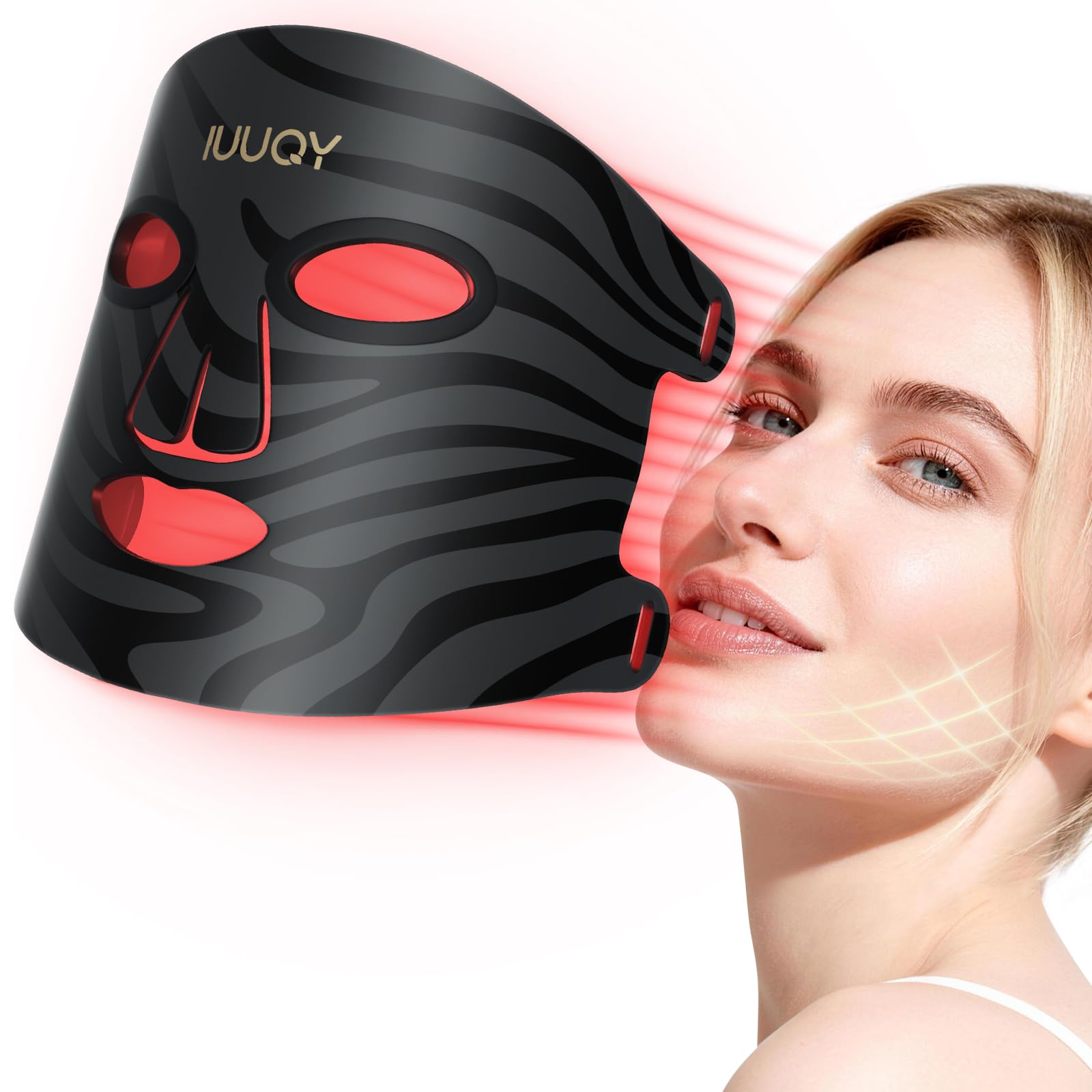 4-Color Red Light Therapy for Face, 400 LED Red Light Therapy Mask with Timing Function, Portable Led Face Mask Light Therapy for Home &amp; Travel