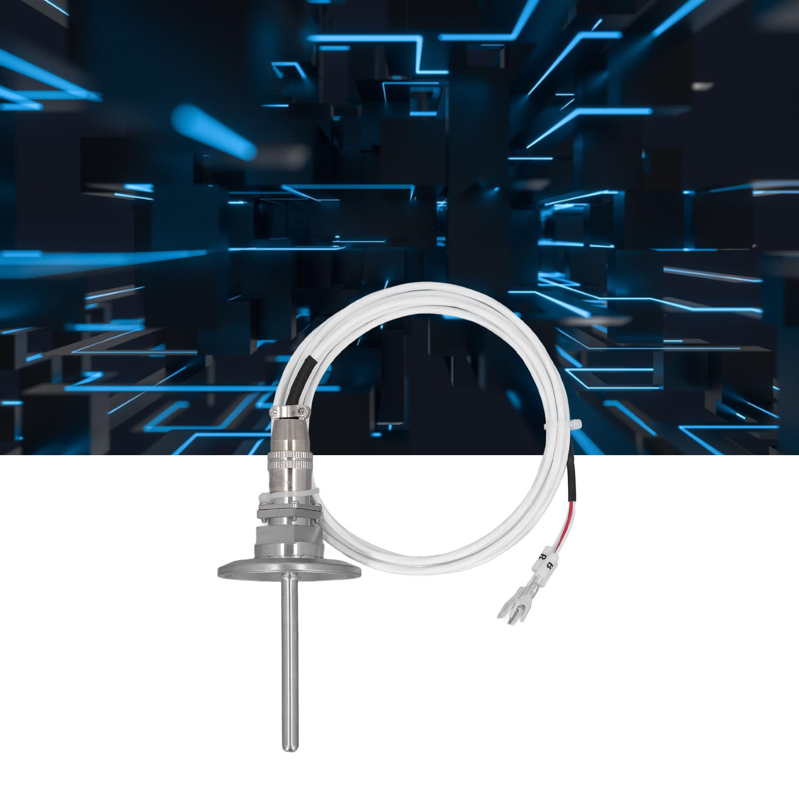 PT100-Temperatursensor mit abnehmbarem 3-poligem Luftfahrtstecker, Temperaturfühler-Messleitung, 2 Meter schneller Reaktionswiderstand, Edelstahlsonde, PTFE-Kabel für Indus
