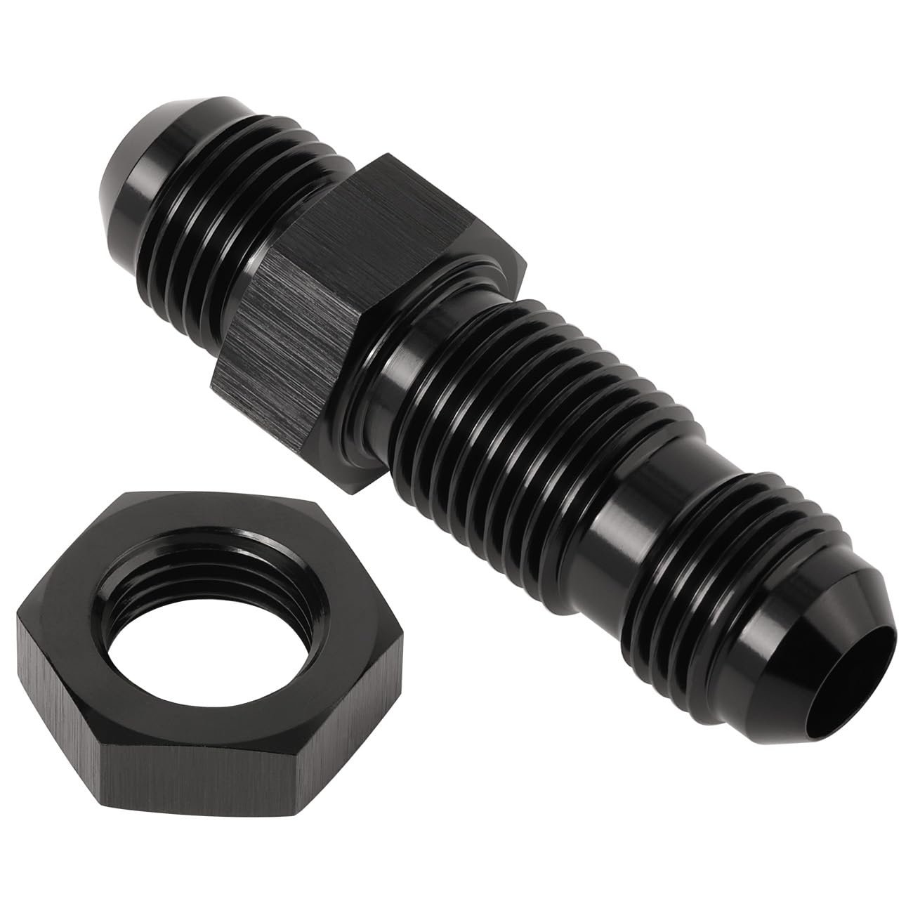 4X-6AN Male To AN6 Coupler Flare Union Adapter Straight Fitting Aluminum Black - Foto 12