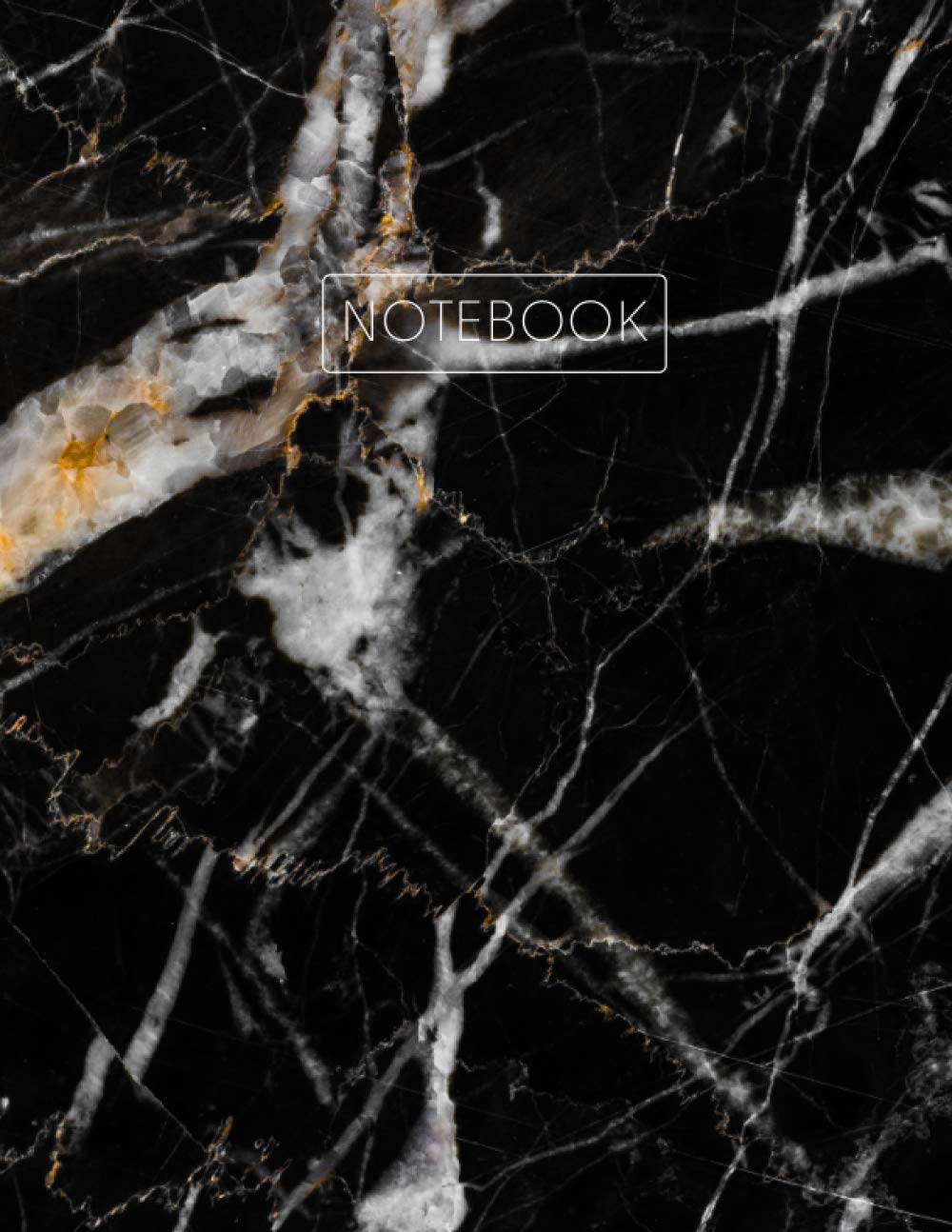 Notebook: Wide Ruled Lined Notebook Journal, Black White and Gold Marble, 120 Pages, Large (8.5x11 inches) A4 Size, Journal