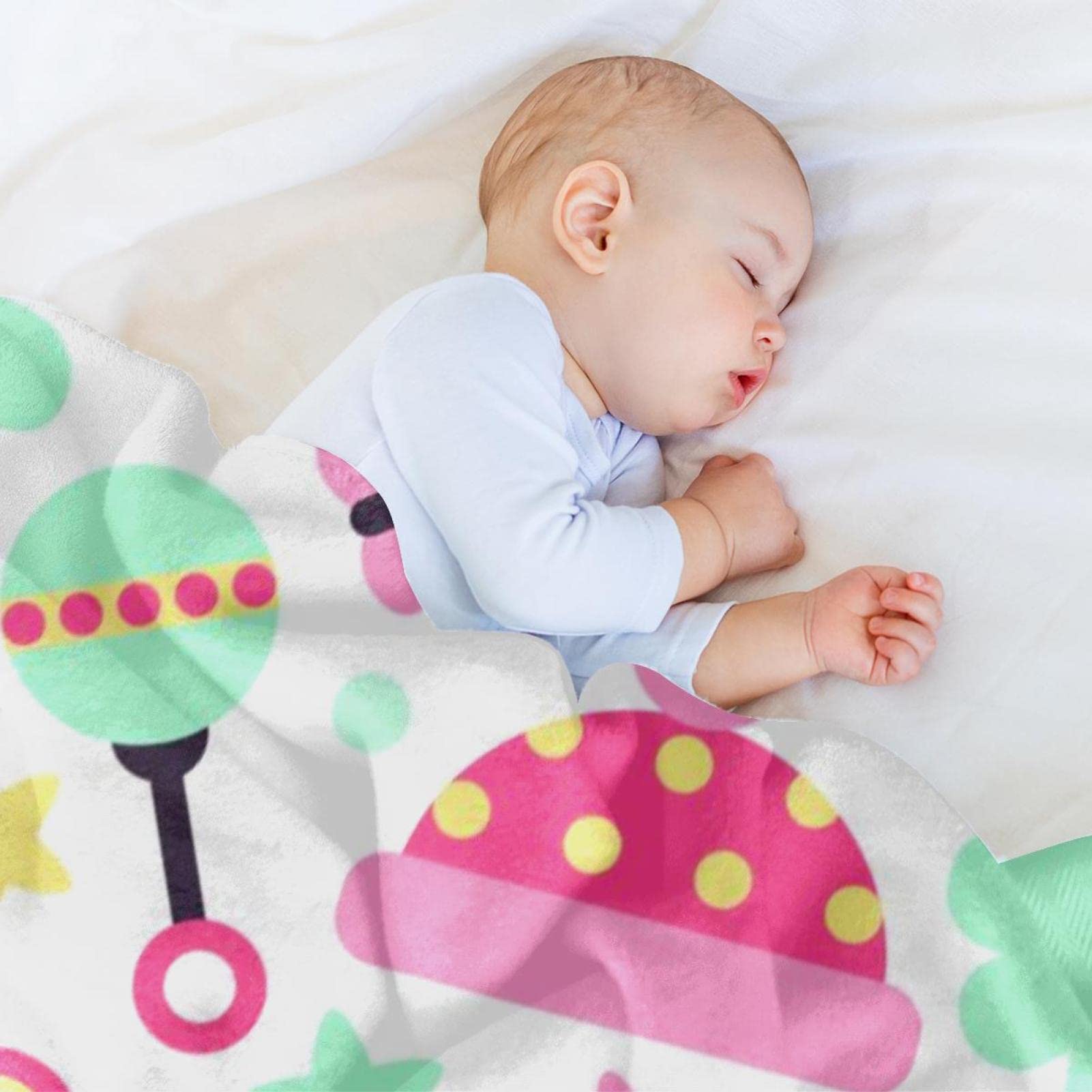 Fleece-Überwurfdecke, superweich, luxuriös, Baby-Socken