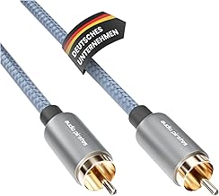 audio pirates Subwoofer RCA Cable 1x1 RCA Cable - Coaxial Audio Cable with 24K Gold Plated Connector, OFC Copper & Double Shielding - Speaker Cable for Subwoofer (1 Pack 2m)