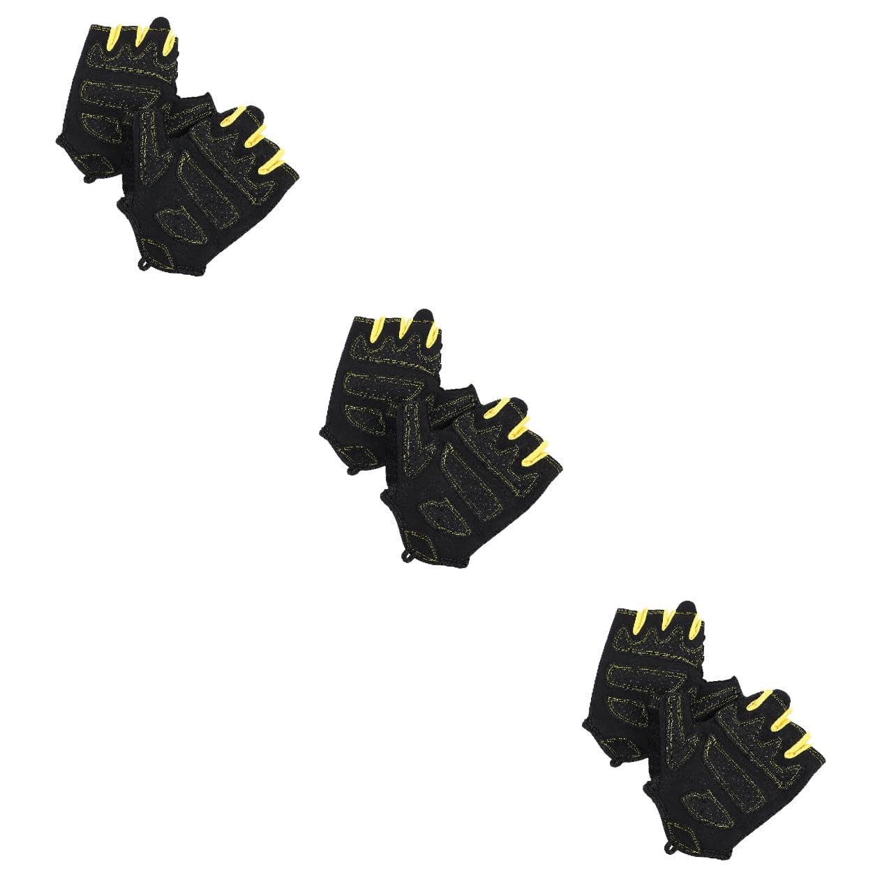 SHERCHPRY 3paires Gants De Cyclisme Anti-dérapants Et Respirants Pour Hommes Et Femmes Mitaines De Fitness Pour Activités De Plein Air Uv Demi-doigts