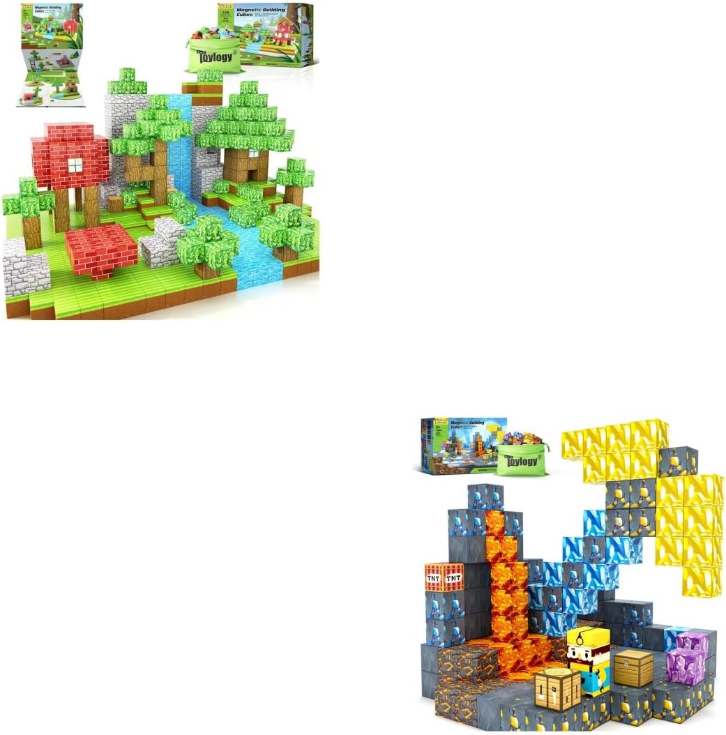 148PCS Magnetic Blocks for Toddlers Toys, Magnetic Blocks-Build Mine Forest Magnet World Set for Boys & Girls Age 3-4 4-5 6-8 Magnet Kids Toys