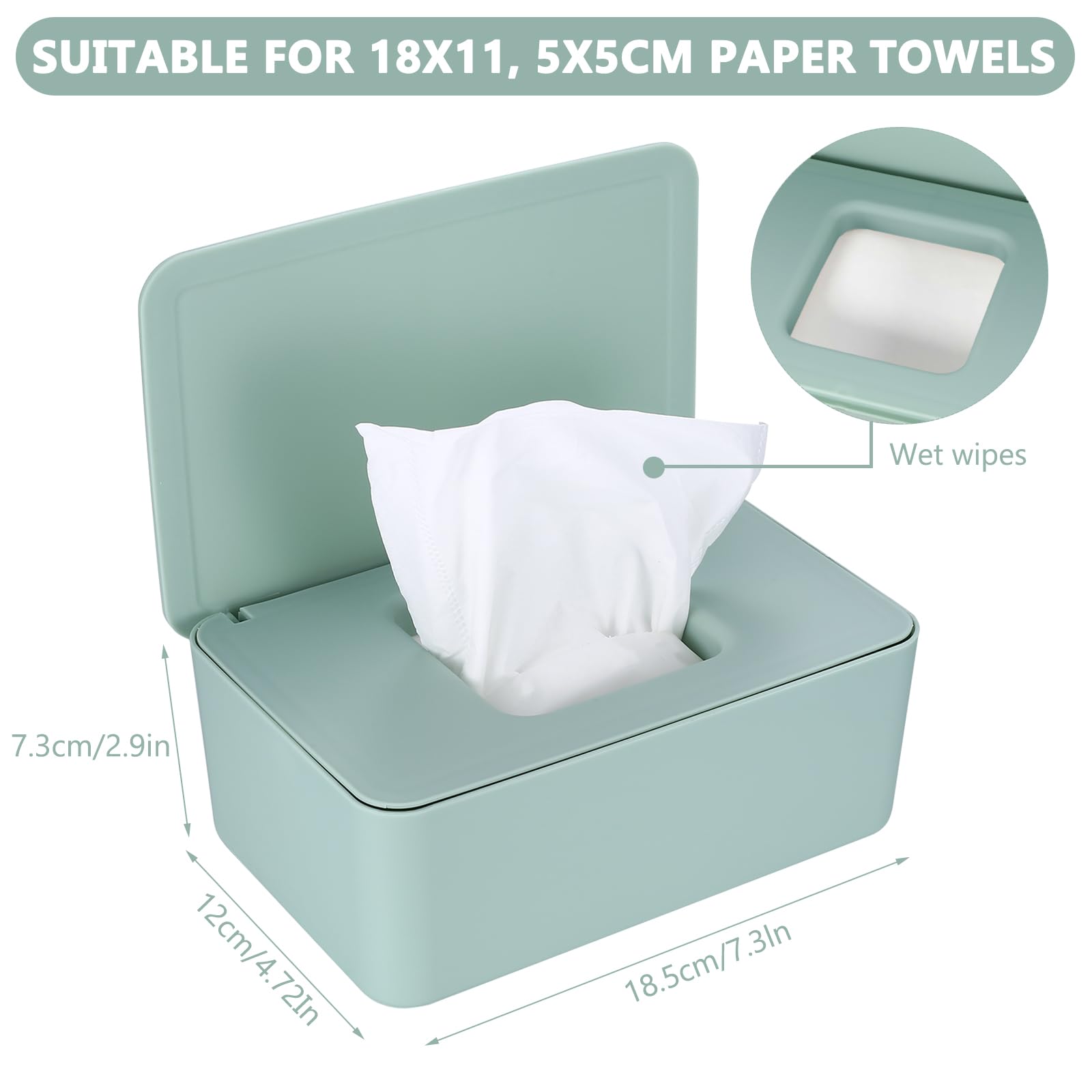 Porta Salviette Umidificate - Scatola Ermetica Verde, Per Casa, Ufficio O Auto - Foto 9