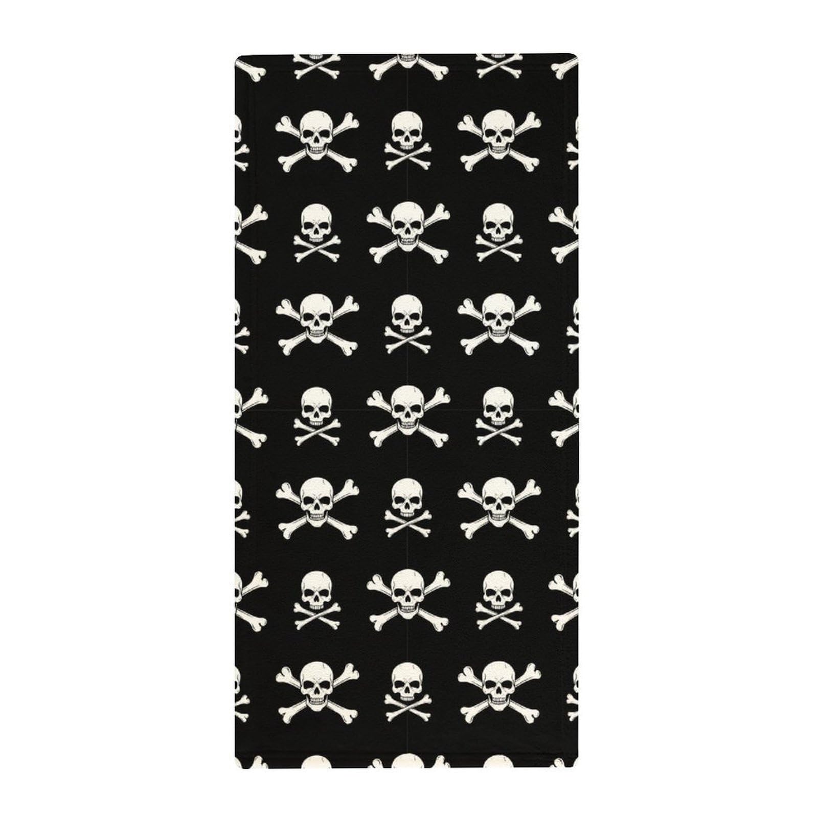 Anceky Decorative Hotel Bath Towels, Skull and Crossbones Soft Absorbent Hand Towels for Guest Rooms & Kitchen Use