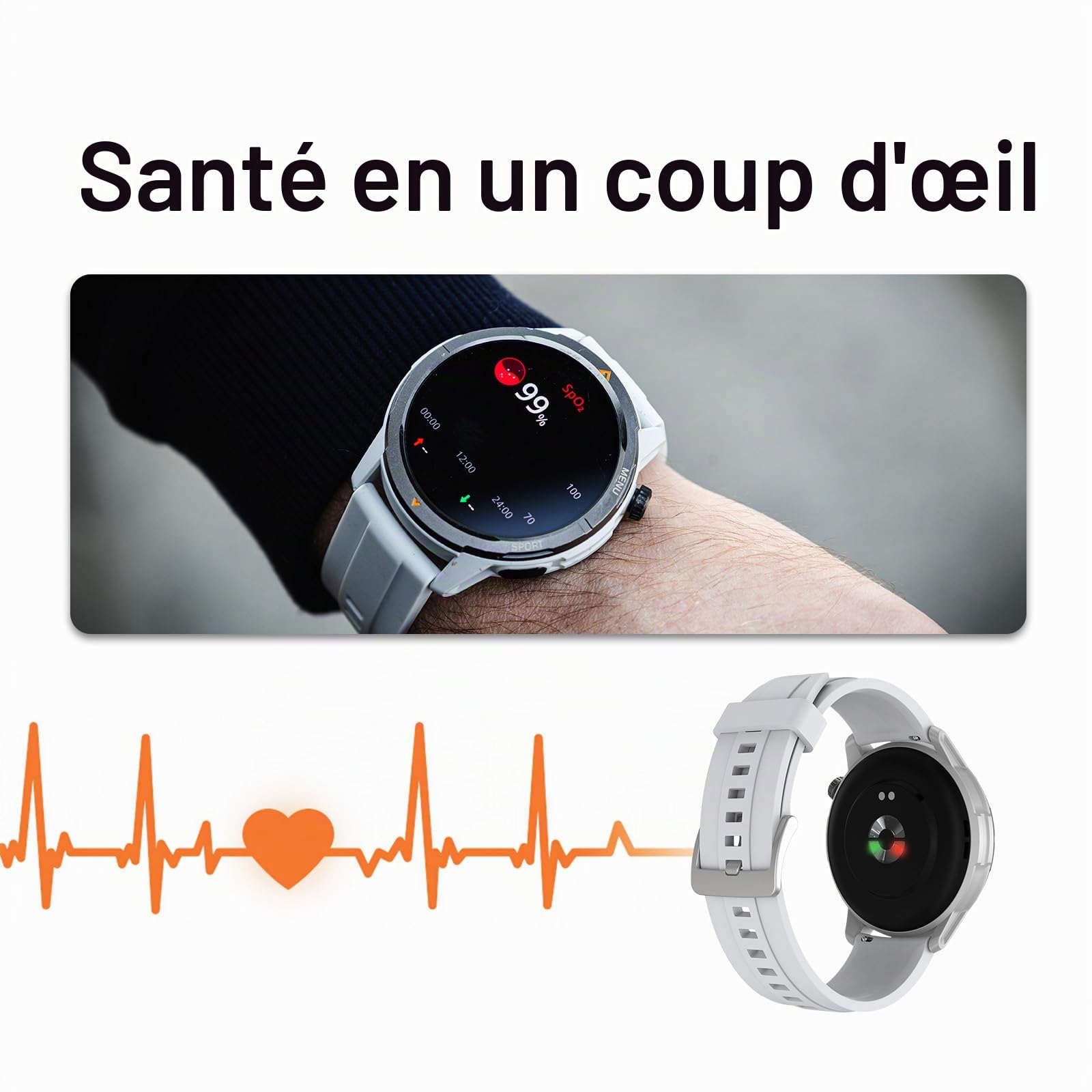 AGM Legion Montre Connectée Militaire Indestructible,écran 1,43" HD AMOLED | 5ATM｜Plus de 100 Modes Sportifs｜GPS｜Moniteur de Fréquence Cardiaque｜Moniteur de Sommeil｜pour sport outdoor pour Android iOS