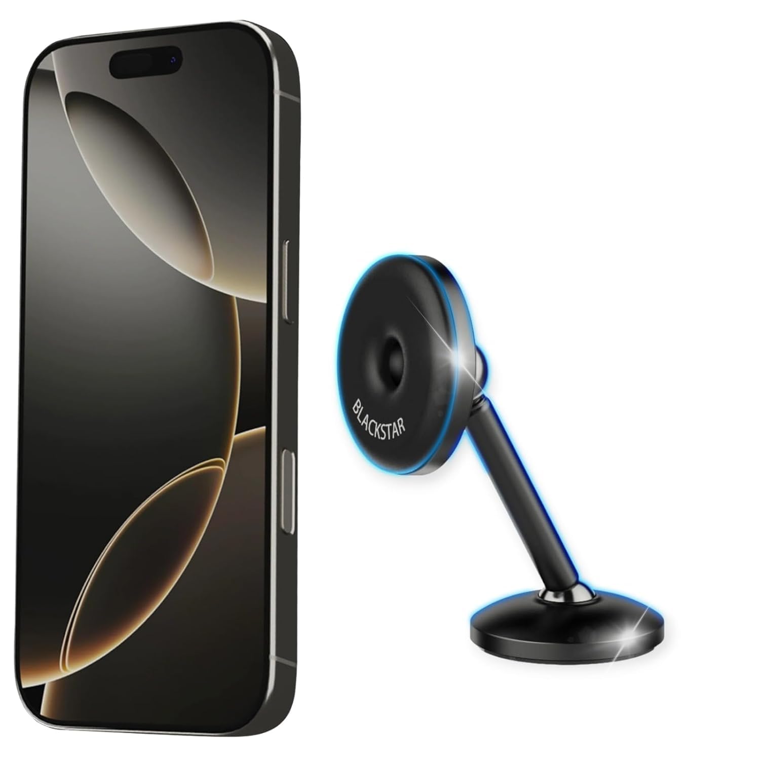 Blackstar Titan Mag-Magnetic Mobile Smartphones Holder for Car Dashboard/Bike with 720° Angle Rotation (Strong & Safe Magnets)-Car Phone Mount Stand-Compatible with All Mobiles (MAGSAFE Incompatible)