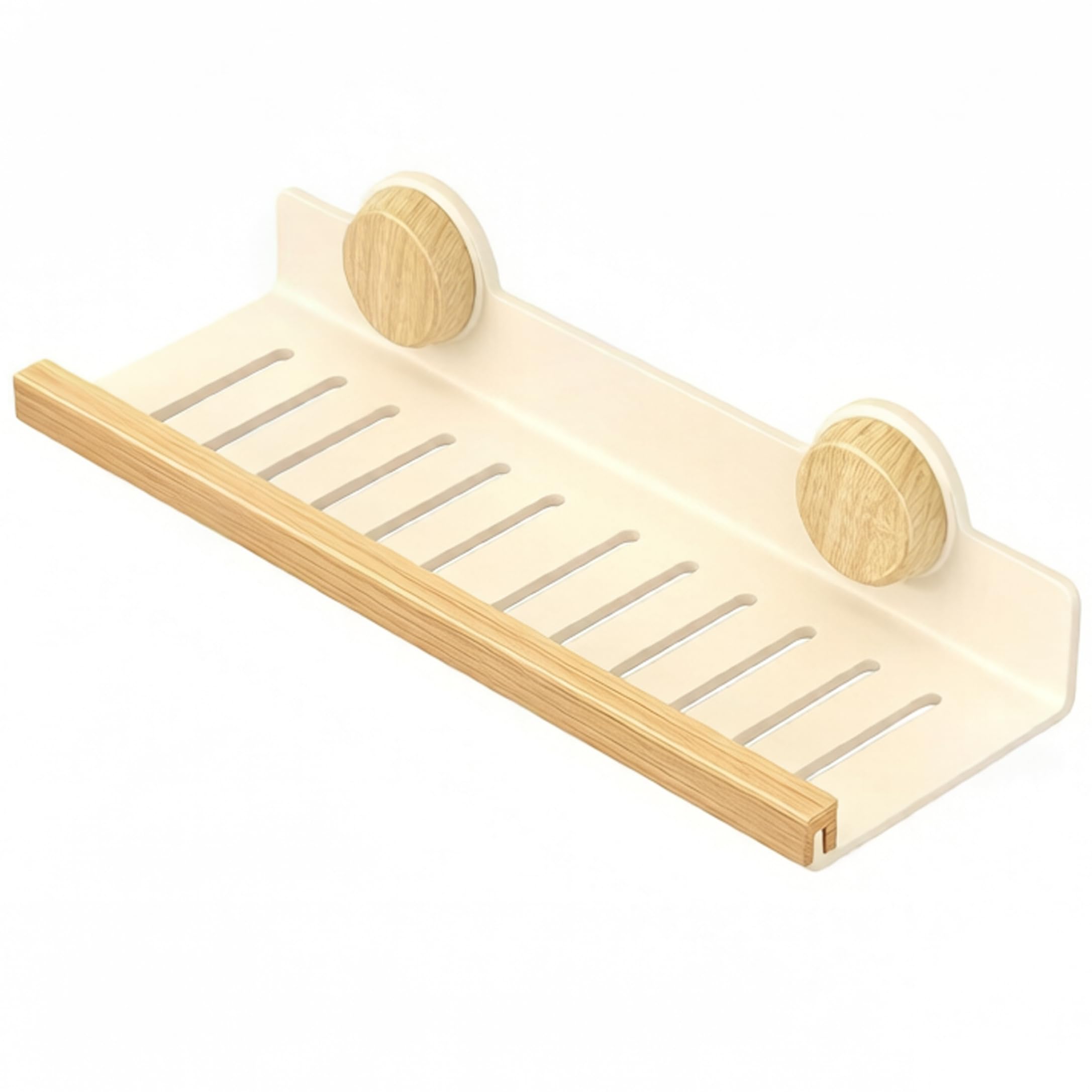 AwnsIMfreien Suction Cup Shelf, No-Drill over the Sink Shelf Bathroom 12in Space Saving Wall Organizer for Kitchen/Bathroom/Bedroom, White, Shower Suction