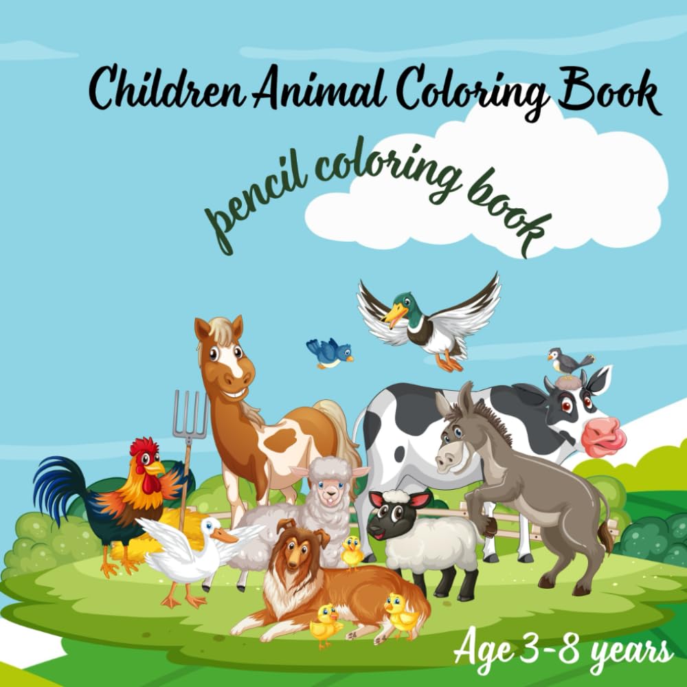 kids funny Animal coloring Book: Kids Funny and happy Together coloring book