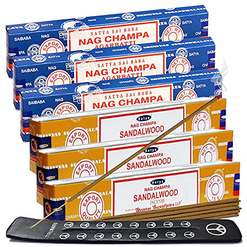 Nag Champa & Sandalwood Incense Sticks With Holder