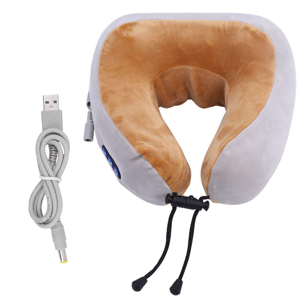 USB en forma de U para asiento de coche, reposacabezas, descanso del cuello, almohada de masaje, soporte, cojín de espuma con memoria