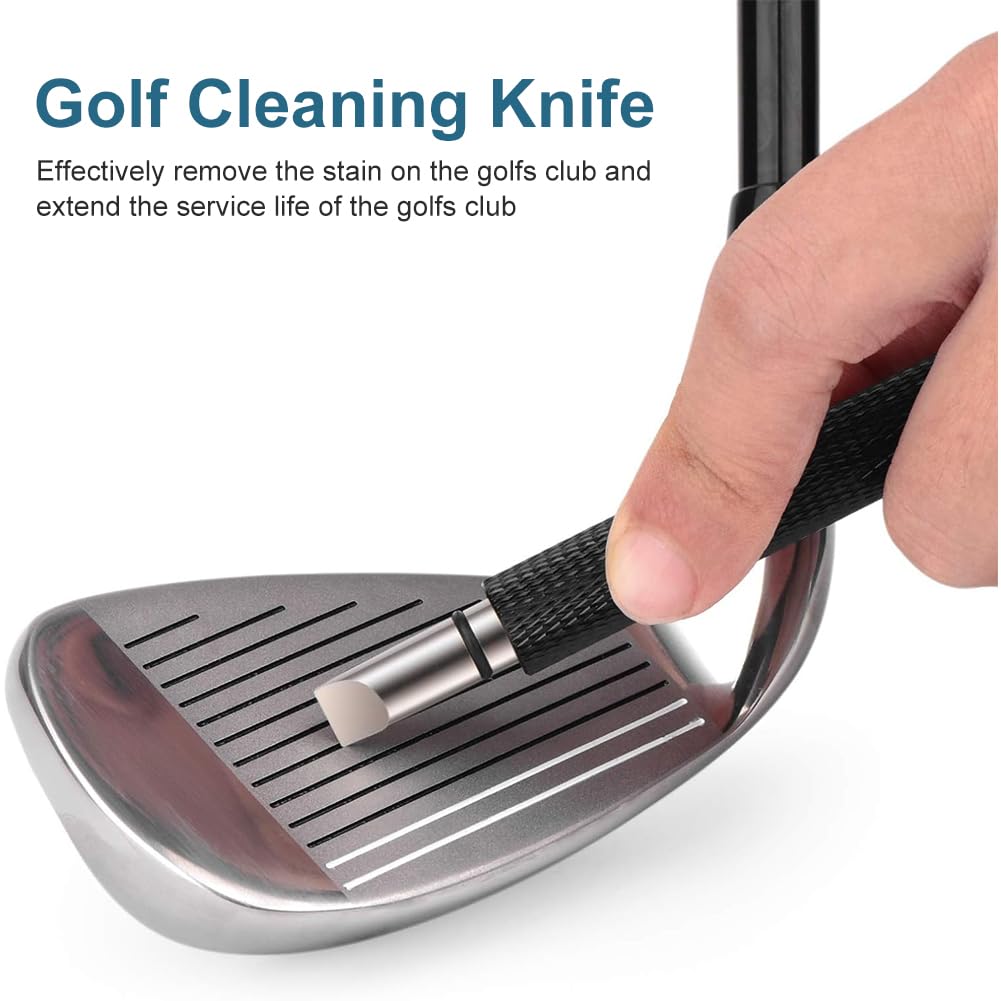 Affilatore per Scanalature per Mazze da Golf, Utensile per Scanalature da Golf, Pulitore per Scanalature da Golf, Pulitore da Golf, Coltello per Pulizia Scanalato da Golf, Accessorio per Riparazione
