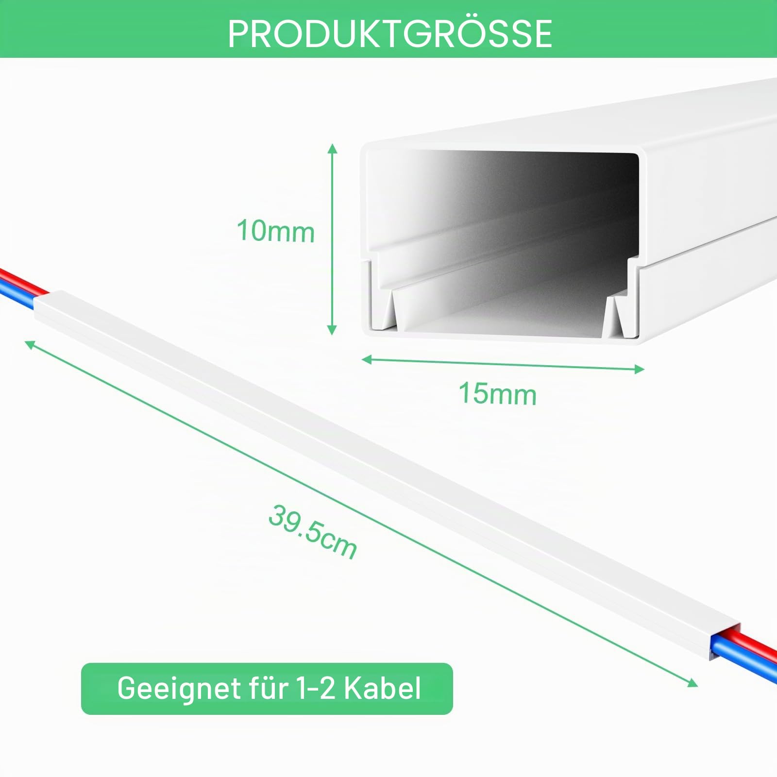 Kabelkanal aus hochwertigem PVC weiß Kabelleiste 2m - 5 Stück - 30x11mm Kabelkanal aus hochwertigem PVC weiß Kabelleiste 2m - 5 Stück - 30x11mm